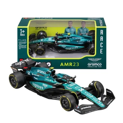 Bburago Aston Martin AMR23#14 Alonso Modellino Realistico Auto F1 in Scala 1:43 - Immagine 1 di 4