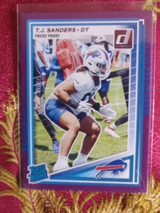 T.J. Sanders 2025 Donruss Purple Press Proof Rated Rookie Buffalo Bills #351 RC - Bild 1 von 1