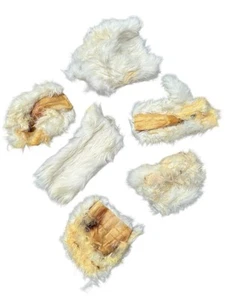 100% Natur-Bio Fellige Große Kaninchenhaut Natürlicher Stressabbau Leckerli 200g - Bild 1 von 7