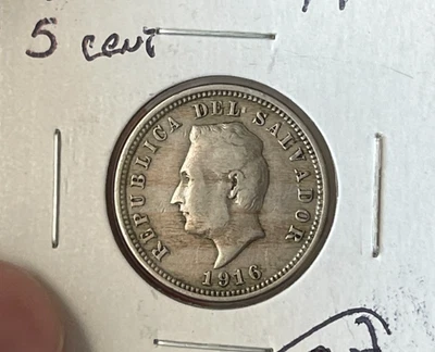 5 centavos L2 El Salvador 1916 Foto 1 de 2