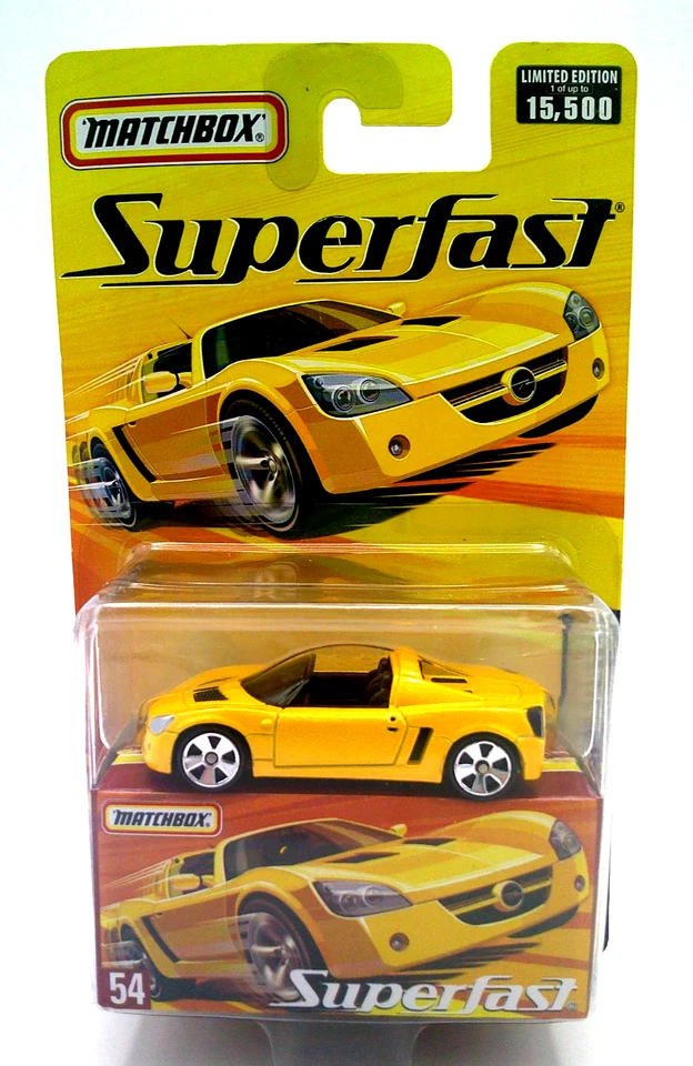 MatchBox SUPERFAST OPEL SPEEDSTER #54 YELLOW Limited Edition 1 of 15,500 - Image 1 of 3
