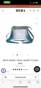 MYRA BAG Beth Ridge Fringed Short Clear Western Stadium Festival Bag NWT - Picture 1 of 6