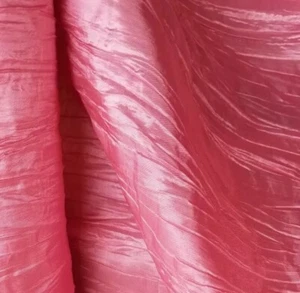 Taft Crinkle zerkleinerter faltiger Stoff schöner Luftblasenkaugummi rosa Farbe von Hof - Bild 1 von 5