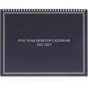 Large 5 Year Monthly Desk Calendar 2021-2025 for Appointments Spiral Bound Fl... - Picture 1 of 6