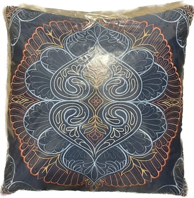 Charter Club Damask Designs Floral Decorative Pillow, Navy, 18 x 18 - Image 1 of 2