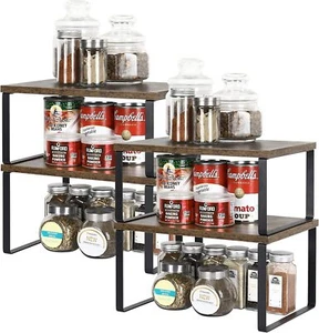 Kitchen Counter Cabinet Shelf Organizer Expandable Set of 4 for Kitchen Pantry - Picture 1 of 8