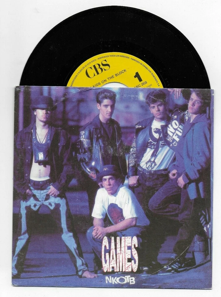 NEW KIDS ON THE BLOCK NKOTB GAMES 7 INCH SPAIN PROMO SINGLE FROM 1990 - Image 1 of 1