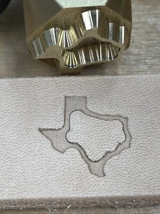 SOLID BRASS LEATHER STAMP PUNCH WITH TEXAS OUTLINE 3/4”SQUARE- ALSO FOR CRAFTS - Picture 1 of 12