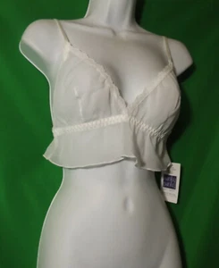 NEW HANKY PANKY 2J7071 OFFW SIGNATURE CHIFFON LACE TRIMMED BRALETTE S - Picture 1 of 2