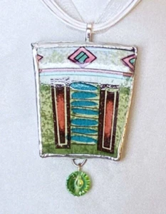 Gebrochener Porzellan Anhänger aus Studio Nova Sumatra Platte - Bild 1 von 2