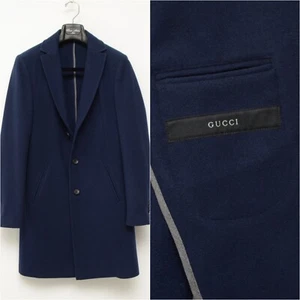 Authentic Men's Gucci Wool Navy Unlined Coat Jacket Size 44 ~XS - Picture 1 of 12