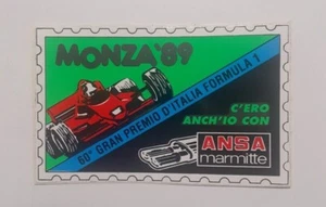 VECCHIO ADESIVO / Old Sticker F1 60° GP D'ITALIA Monza '89 1989 ANSA (cm 11x7) - Picture 1 of 1