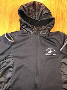 USMC Marines Under Armor Full Zip Hoodie Medium Cold Gear Jacket Embroidered - Picture 1 of 11