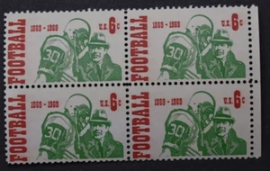 Scott #1382 Football Player & Coach block of 4 U.S. Postage Stamps MNH - Picture 1 of 2