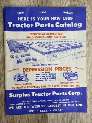 Vintage Price Catalog Tractor Company John Deer Caterpillar Book 1959 Fargo ND - Image 1 of 4
