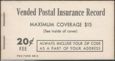 Vended Postal Insurance Record - Complete - 1966 - MNH - POD Form 3815 - Image 1 of 2