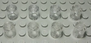 Lego Mattone Rotondo 1x1 Trasparente Vetro 8 Pezzi - Picture 1 of 1