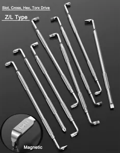 Ranura Magnética Phillips Hex Torx Llave Destornillador Ángulo Recto Espacio Apretado Doblado - Imagen 1 de 23