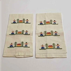 Toallas de mano de invitados bordadas vintage algodón trabajo manual ropa de cama decorativa - Imagen 1 de 5