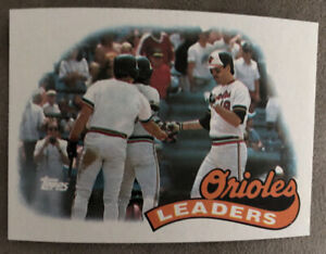 1988 Topps Orioles Leaders Card #381 Cal Ripken, Jr. Eddie Murray High Grade!