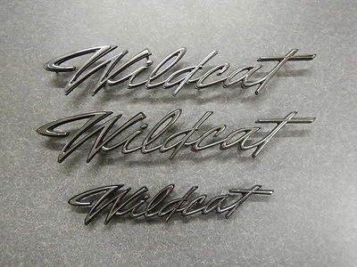 Juego de emblemas Buick Wildcat 1969 Script 69 "Wildcat" guardabarros delantero y maletero NUEVO Foto 1 de 4