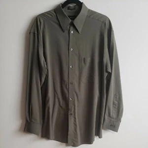 Claiborne Button Up Shirt Men's 16 32-33 Green Long Sleeve Regular Fit Pocket - Picture 1 of 5