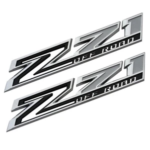 2x OEM Z71 off Emblem Badges for Silverado 84632695 2019-2025 Chrome Black - Picture 1 of 5