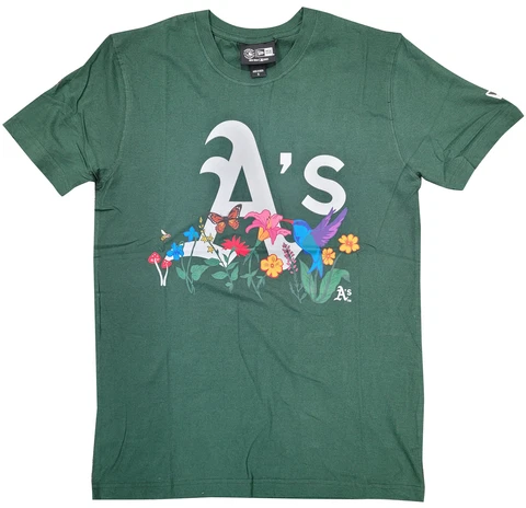Men's New Era Green MLB Oakland Athletics Blooming T-Shirt Cover