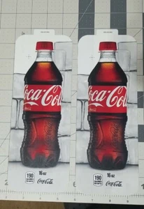 2 Coca Cola Vending Machine Flavor Strips Bottle Labels Inserts 16oz Plastic - Picture 1 of 2