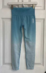 Gymshark Cropped Leggings Size Small Blue Ombre - Picture 1 of 5