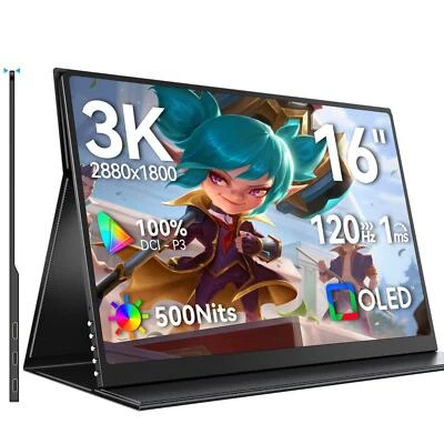 Used UPERFECT 16" OLED Portable Monitor 120Hz Gaming Screen 100% DCI-P3 100000:1 - Image 1 of 4