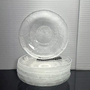 Exquisite set of 8 Glass Plates, Vintage Arcoroc "Fleur" Pattern, Made in France - Picture 1 of 5
