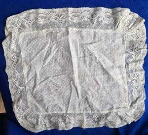 Beautiful & Delicate Antique Lace Boudoir Or Ring Pillow Cover 12" X 14" - Picture 1 of 7
