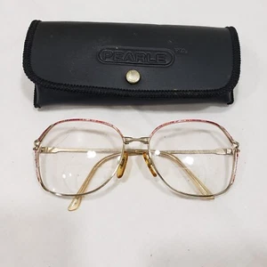 Vtg Welling Eyewear Eyeglasses Oversize Pink Tortoise Wire Frame 57-15-130 Italy - Picture 1 of 14