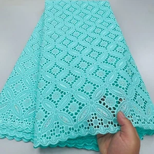 YQOINFKS Embroidery Mesh Textile Stones Swiss Voile Lace 5Y Cotton Fabric Sewing - Picture 1 of 13