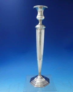 Candelabro de plata esterlina Webster corte brillante 12"" x 3 1/4"" c.1930 (#5644) - Imagen 1 de 10