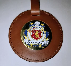 Oceania Leather Bag Tag Golf Fob Travel Souvenir Cruise Club Novelty Gift Dads 2 - Picture 1 of 12