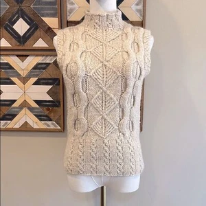 Ralph Lauren Vintage Wool Alpaca Blend Cable Knit Sleeveless Sweater Medium - Picture 1 of 8