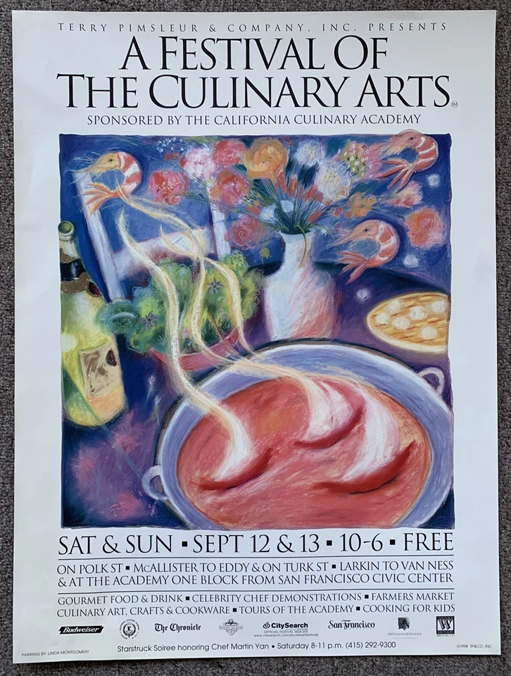 Festival Of The Culinary Arts San Francisco Art Food Poster Linda Montgomery - Imagem 1 de 1