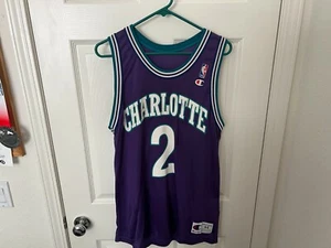 Camiseta Auténtica Vintage Campeón Larry Johnson Charlotte Hornets #2 NBA Talla 44 - Imagen 1 de 8