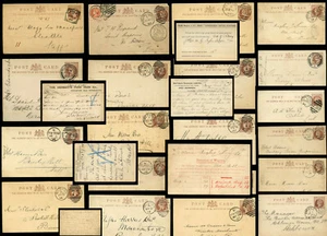 STAFFORDSHIRE POSTAL STATIONERY STO 1/2d PRINTED RATES COMMERCIAL TOWNS PMKs etc - Picture 1 of 41