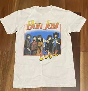 Bon Jovi 1987 World Tour Vintage T-Shirt White Unisex Shirt S-234XL D289 - Picture 1 of 7