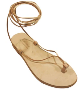 Ancient Greek Leather Sandals Genuine Handmade Womens Gladiator Strappy Lace-Up - Picture 1 of 5