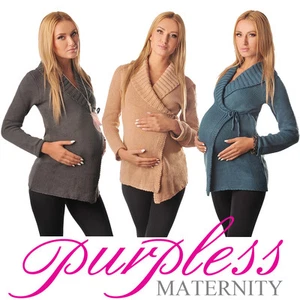 Maternity Wrap Over Cardigan Coat Pregnancy Nursing Size 8 10 12 14 16 18 9002 - Picture 1 of 25