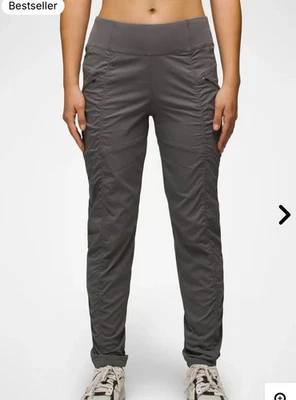 Prana NEW Koen Pant Gray Large x 30" Hiking Outdoor Pull On Stretch Zip Pockets - Image 1 of 4