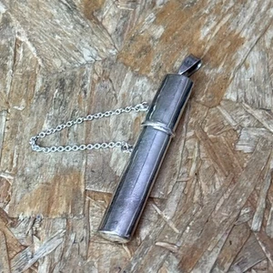Vintage 925 Sterling Silver Chatelaine Sewing Needle Case Necklace Pendant - Picture 1 of 4