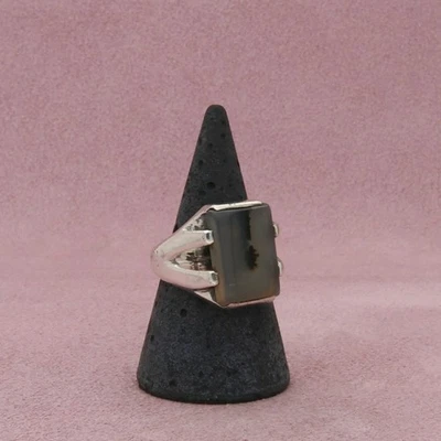 Anillo sello ágata dendrítica vintage plata esterlina para hombre talla 8,5 Foto 1 de 3