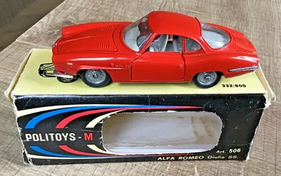 POLITOYS - Alfa Roméo Giulia SS. rouge Réf.506 + boîte 1/43ème - Photo 1/4