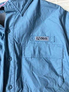 Guide Series Herren Large Baumwolle Angeln Button Down Kurzarm Blau Hemd - Bild 1 von 6