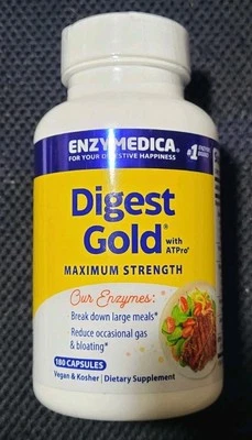 Enzymedica Digest Gold con enzima digestiva ATPro 180 cápsulas exp. Envío rápido 11/26 Foto 1 de 4